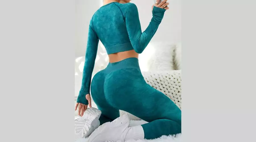 82% OFF on Stretchy High-Waist Long Sleeve Fitness Sports Set 