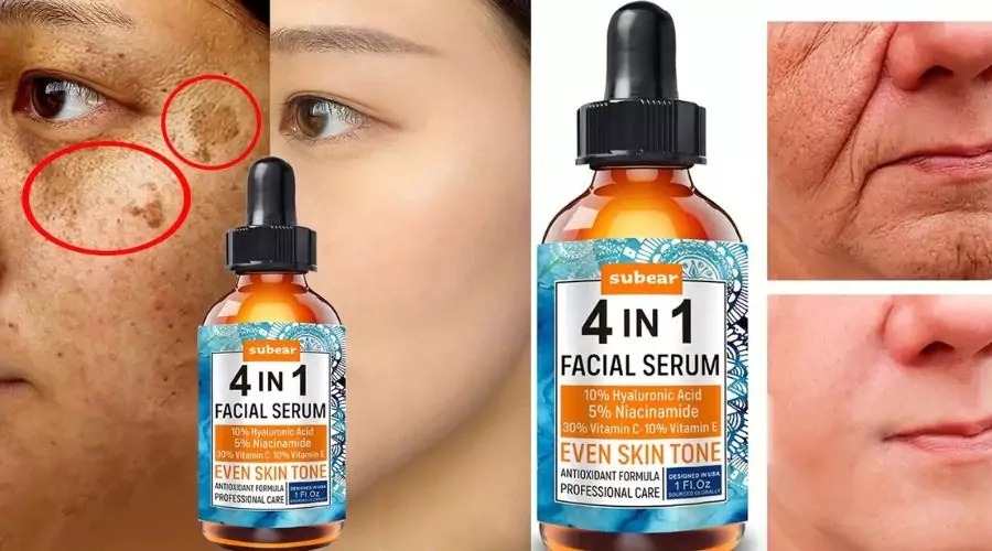 Four-in-one serum with Hyaluronic Acid, Niacinamide, Vitamin C & E