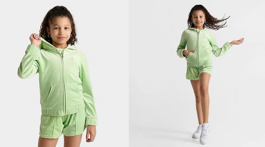 Girls’ Juicy Couture Plush Velour Full-Zip Hoodie