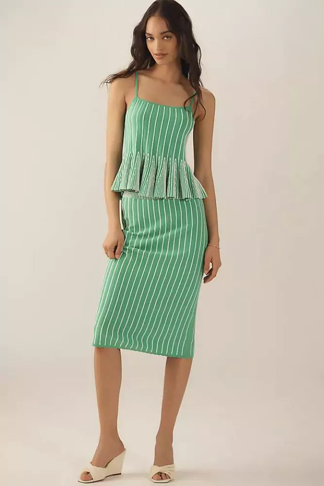 Anthropologie: Maeve Ruffled Peplum Knit Tank