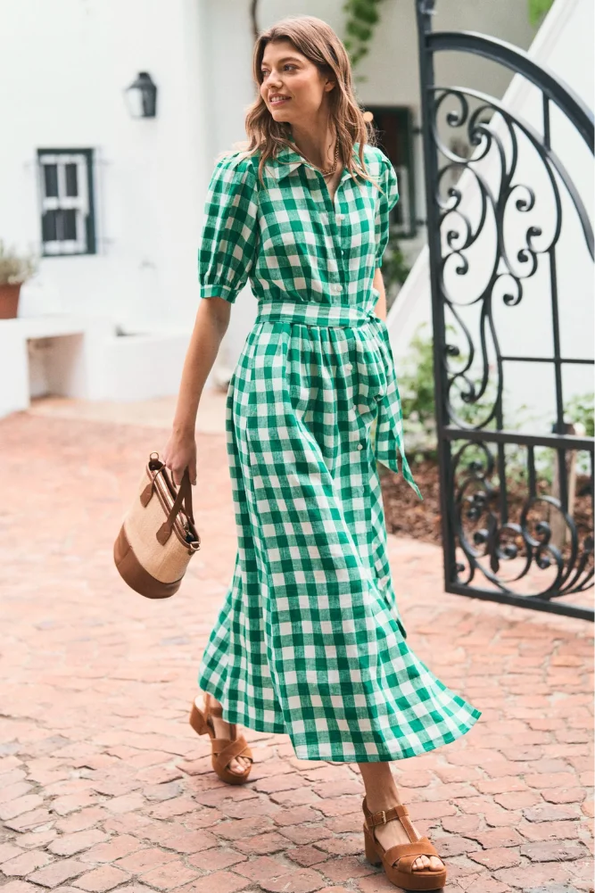Alexa Linen Maxi Shirt Dress