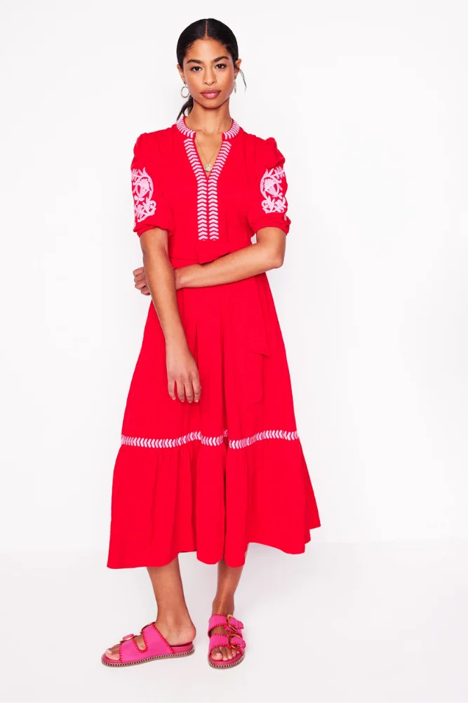 Amara Embroidered Jersey Dress