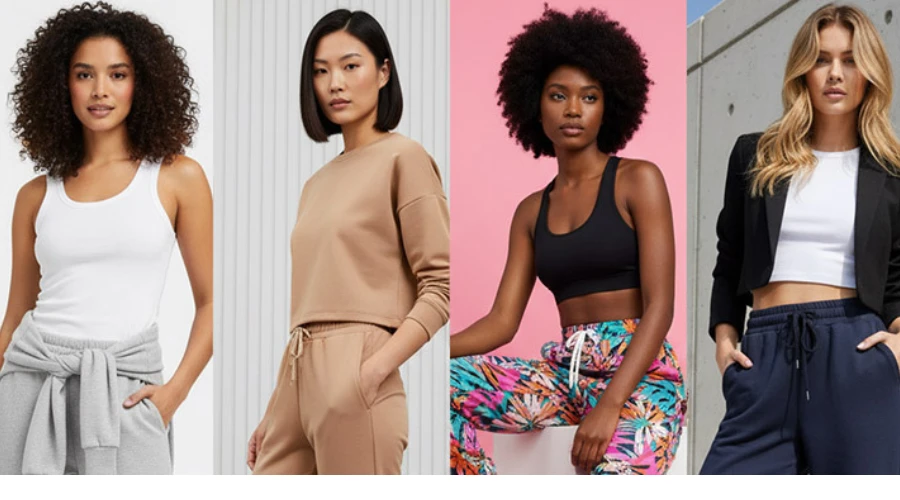 Woman wearing a stylish Fabletics athleisure outfit for yoga and everyday errands