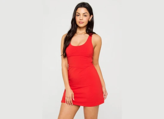 Fabletics Define Performance Classic Mini Dress for workouts and everyday wear