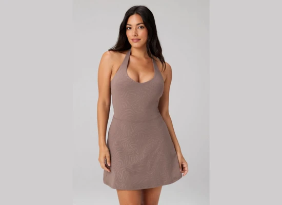 Fabletics PureLuxe Halter Classic Mini Dress for sporty everyday style